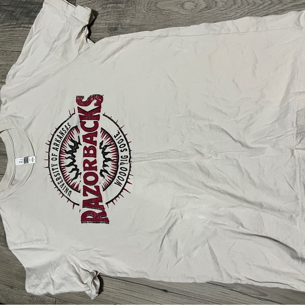 Bella Canvas University of Arkansas Razorbacks Cream T-Shirt